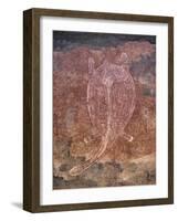 Painting of Turtle at the Aboriginal Rock Art Site at Obirr Rock in Kakadu National Park-Robert Francis-Framed Photographic Print