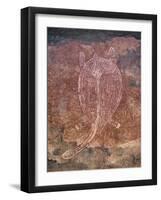 Painting of Turtle at the Aboriginal Rock Art Site at Obirr Rock in Kakadu National Park-Robert Francis-Framed Photographic Print