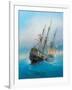 Painting. Oil on Canvas. Shows a 19 Th Century Sailing Ship. the Painting Was Created in 2008.-Dudchik-Framed Art Print