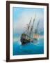 Painting. Oil on Canvas. Shows a 19 Th Century Sailing Ship. the Painting Was Created in 2008.-Dudchik-Framed Art Print