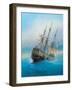 Painting. Oil on Canvas. Shows a 19 Th Century Sailing Ship. the Painting Was Created in 2008.-Dudchik-Framed Art Print