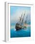 Painting. Oil on Canvas. Shows a 19 Th Century Sailing Ship. the Painting Was Created in 2008.-Dudchik-Framed Art Print