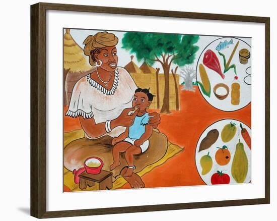 Painting on the Front Wall of a Medical Dispensary, Joal, Senegal, West Africa, Africa-Godong-Framed Photographic Print