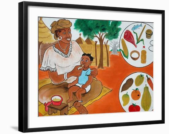 Painting on the Front Wall of a Medical Dispensary, Joal, Senegal, West Africa, Africa-Godong-Framed Photographic Print