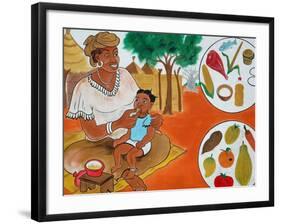 Painting on the Front Wall of a Medical Dispensary, Joal, Senegal, West Africa, Africa-Godong-Framed Photographic Print