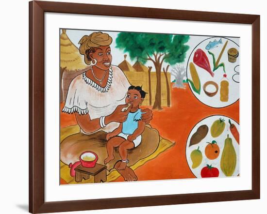 Painting on the Front Wall of a Medical Dispensary, Joal, Senegal, West Africa, Africa-Godong-Framed Photographic Print