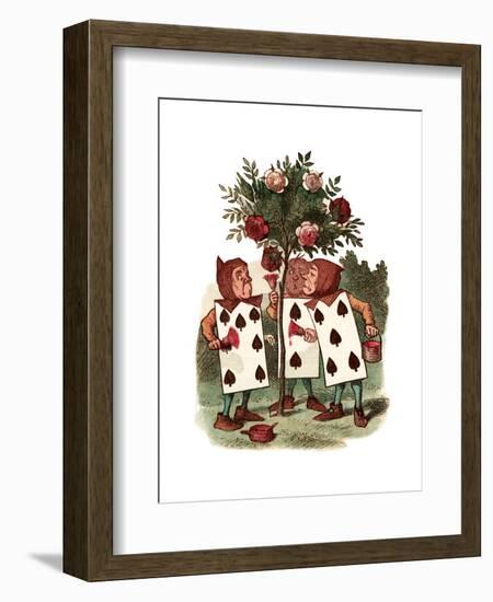 Painting Roses Alice in Wonderland by John Tenniel-Piddix-Framed Art Print