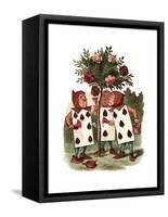 Painting Roses Alice in Wonderland by John Tenniel-Piddix-Framed Stretched Canvas