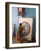 Painting School, Boudhanath (Bodhnath) Stupa, Kathmandu, Nepal-Ethel Davies-Framed Photographic Print