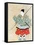 Painting Showing Japanese Samurai Warrior in Full Regalia-null-Framed Stretched Canvas