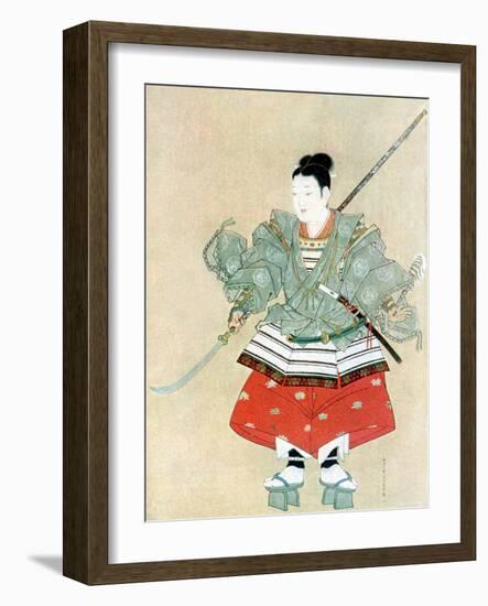 Painting Showing Japanese Samurai Warrior in Full Regalia-null-Framed Photographic Print