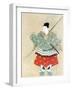 Painting Showing Japanese Samurai Warrior in Full Regalia-null-Framed Photographic Print