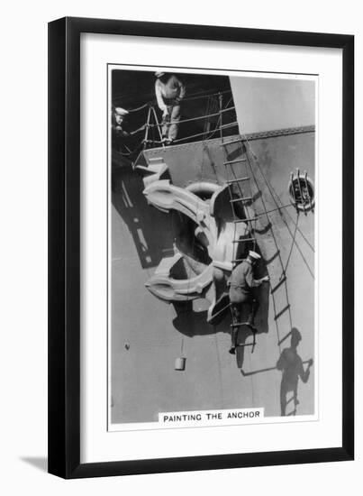 Painting the Anchor of the Aircraft Carrier HMS 'Courageous, 1937-null-Framed Giclee Print