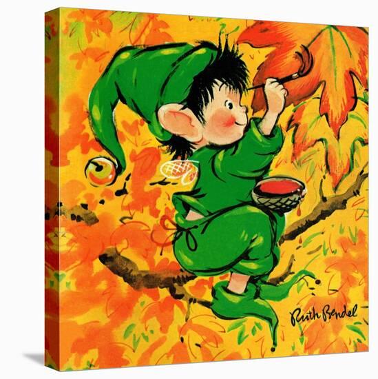Painting the Leaves - Jack & Jill-Ruth Bendel-Stretched Canvas