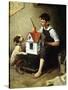 Painting the Little House-Norman Rockwell-Stretched Canvas