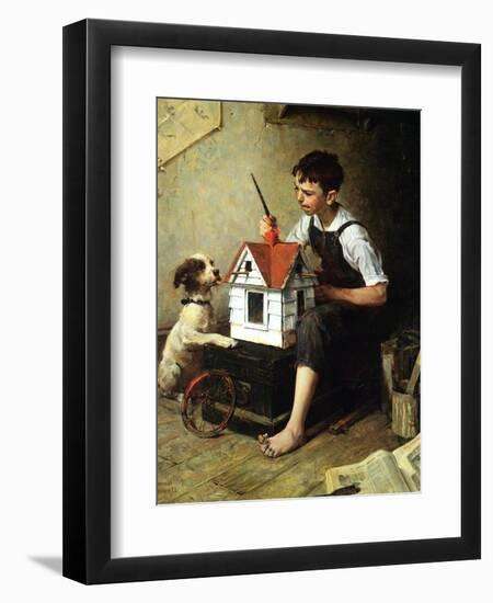 Painting the Little House-Norman Rockwell-Framed Giclee Print