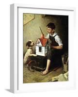 Painting the Little House-Norman Rockwell-Framed Giclee Print