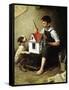 Painting the Little House-Norman Rockwell-Framed Stretched Canvas