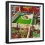 "Painting the Patio Green", May 2, 1953-Thornton Utz-Framed Premium Giclee Print