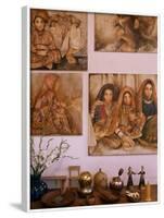 Paintings by Jaya Rastogi Wheaton, in Artists House in Jaipur, Rajasthan State, India-John Henry Claude Wilson-Framed Photographic Print