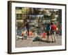 Paintings Displayed on the Old City Walls Near Florians's Gate, Krakow (Cracow), Poland-R H Productions-Framed Photographic Print