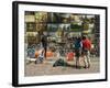 Paintings Displayed on the Old City Walls Near Florians's Gate, Krakow (Cracow), Poland-R H Productions-Framed Photographic Print