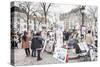 Paintings for Sale in the Place Du Tertre, Montmartre, Paris, Ile De France, France, Europe-Markus Lange-Stretched Canvas