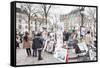 Paintings for Sale in the Place Du Tertre, Montmartre, Paris, Ile De France, France, Europe-Markus Lange-Framed Stretched Canvas