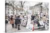 Paintings for Sale in the Place Du Tertre, Montmartre, Paris, Ile De France, France, Europe-Markus Lange-Stretched Canvas