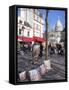 Paintings for Sale in the Place Du Tertre with Sacre Coeur Basilica in Distance, Montmartre, Paris,-Martin Child-Framed Stretched Canvas