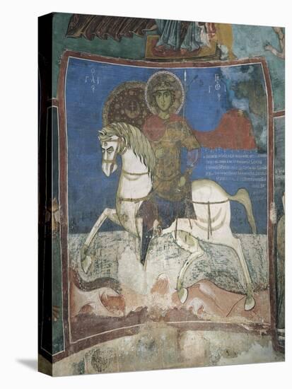 Paintings of St. George on a Horse, Panagia Ties Asinou Church, Nikitari, Cyprus-null-Stretched Canvas