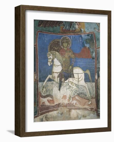 Paintings of St. George on a Horse, Panagia Ties Asinou Church, Nikitari, Cyprus-null-Framed Giclee Print