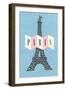 Pair, Eiffel Tower-null-Framed Art Print