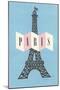 Pair, Eiffel Tower-null-Mounted Art Print