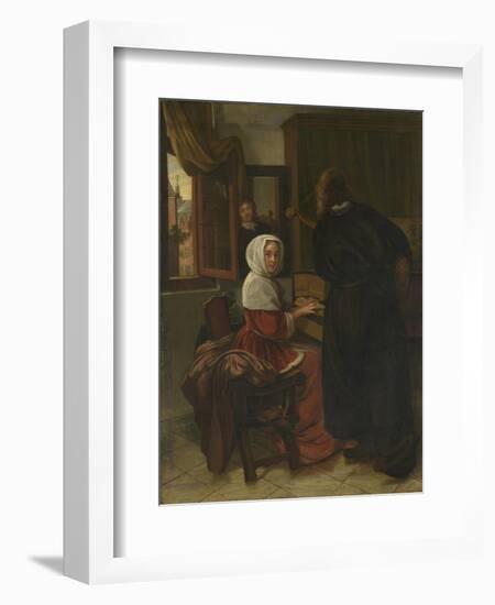 Pair Making Music-Cornelis de Man-Framed Art Print