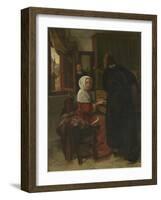 Pair Making Music-Cornelis de Man-Framed Art Print