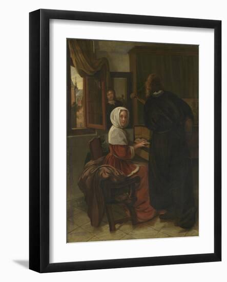 Pair Making Music-Cornelis de Man-Framed Art Print