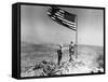 Pair of American Marines Survey View from Atop Mt. Suribachi Two Days After the Famous Flag Raising-null-Framed Stretched Canvas