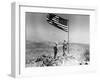 Pair of American Marines Survey View from Atop Mt. Suribachi Two Days After the Famous Flag Raising-null-Framed Photographic Print