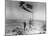 Pair of American Marines Survey View from Atop Mt. Suribachi Two Days After the Famous Flag Raising-null-Mounted Photographic Print