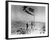 Pair of American Marines Survey View from Atop Mt. Suribachi Two Days After the Famous Flag Raising-null-Framed Photographic Print