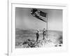 Pair of American Marines Survey View from Atop Mt. Suribachi Two Days After the Famous Flag Raising-null-Framed Photographic Print