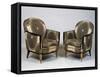 Pair of Art Deco Style Armchairs, Ducharne Model, 1926-Jacques-emile Ruhlmann-Framed Stretched Canvas