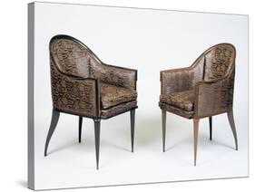 Pair of Art Deco Style Armchairs, Guinde Model-Jacques-emile Ruhlmann-Stretched Canvas