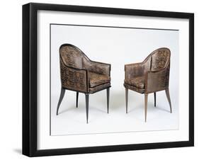 Pair of Art Deco Style Armchairs, Guinde Model-Jacques-emile Ruhlmann-Framed Giclee Print