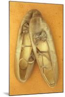 Pair of Ballet or Dancing Shoes Once White But Now Used and Grubby Sitting One Face Down-Den Reader-Mounted Photographic Print