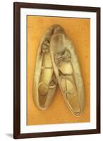 Pair of Ballet or Dancing Shoes Once White But Now Used and Grubby Sitting One Face Down-Den Reader-Framed Photographic Print