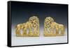 Pair of Belt Clasps with Three Figures-Scythian-Framed Stretched Canvas