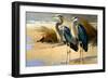 Pair of Blue Herons I-Vivienne Dupont-Framed Art Print