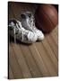 Pair of Boots with a Basketball-null-Stretched Canvas